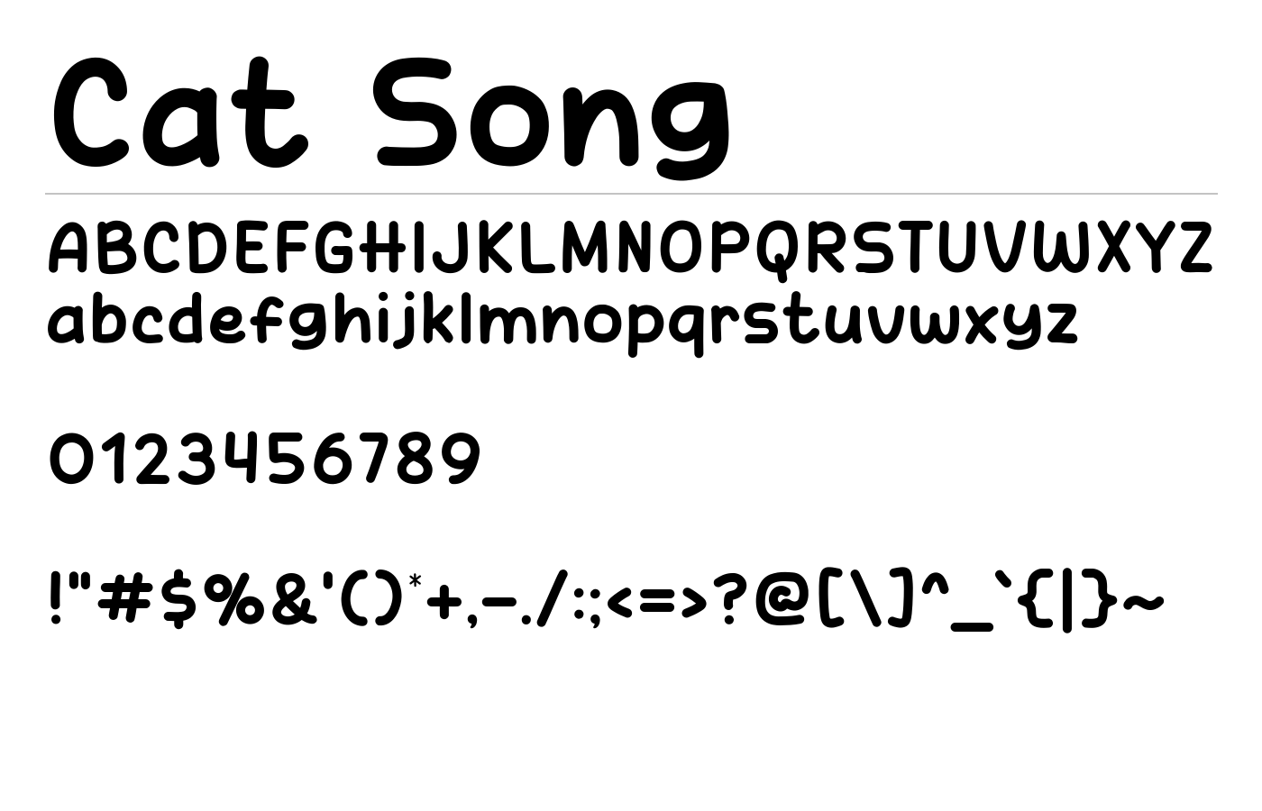 Cat Song Font preview