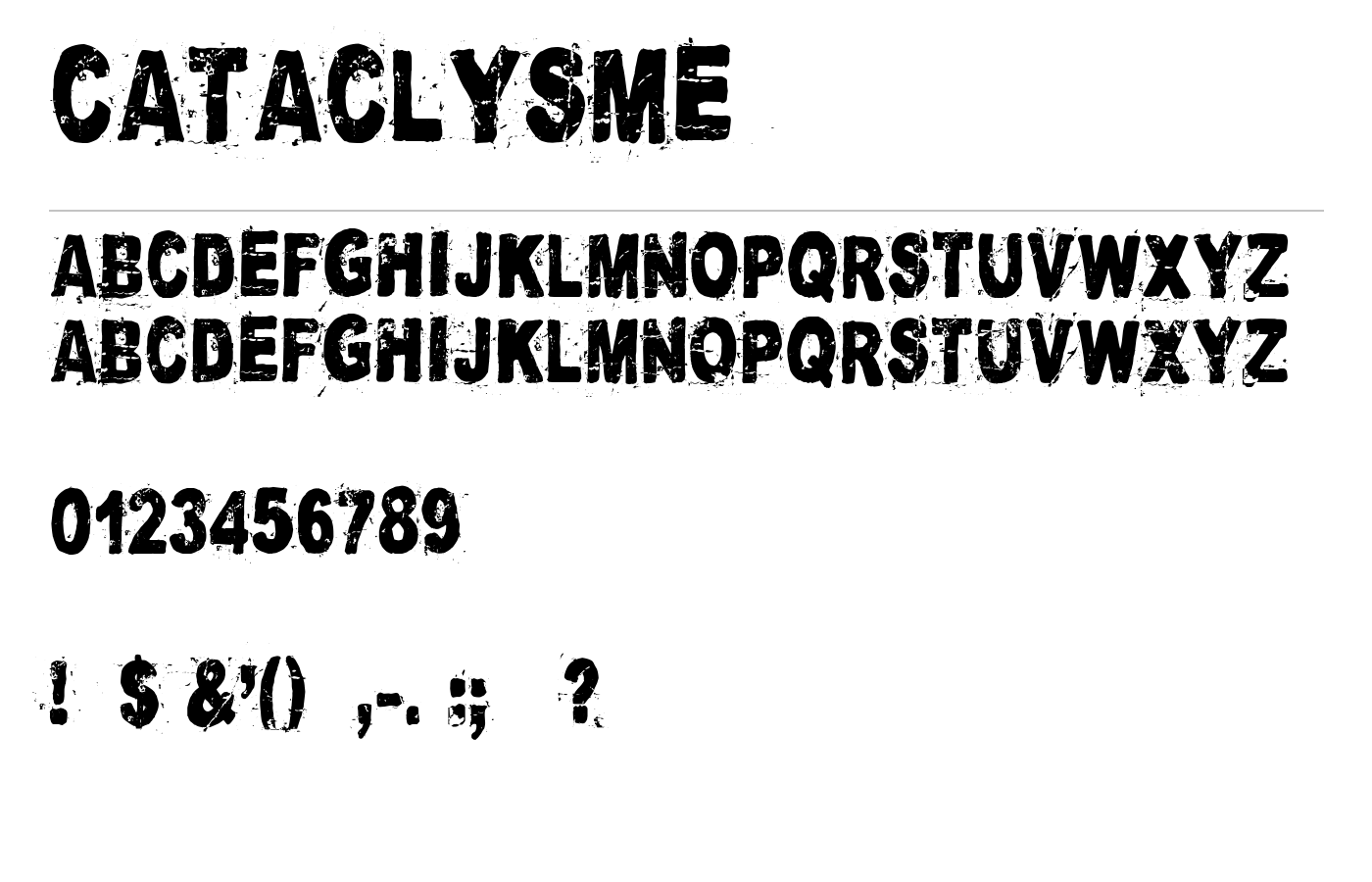 Cataclysme Font preview