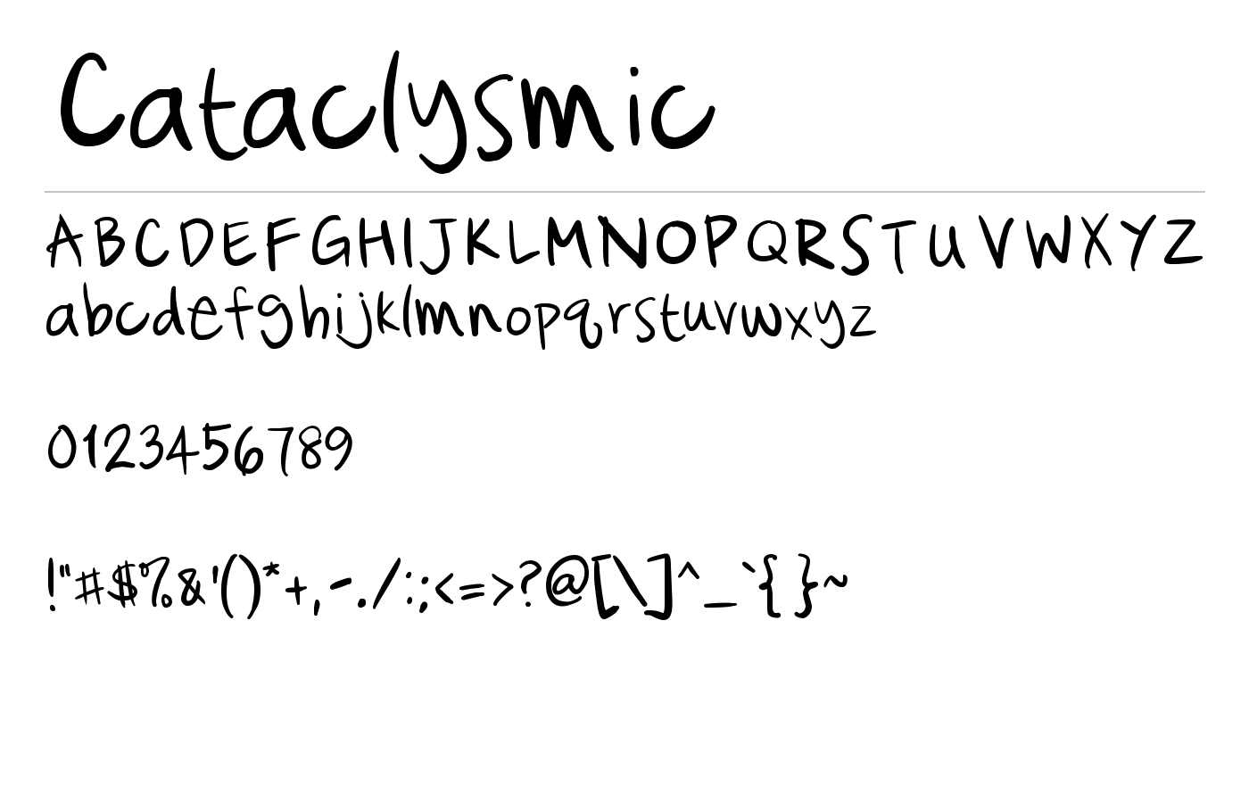 Cataclysmic Font preview