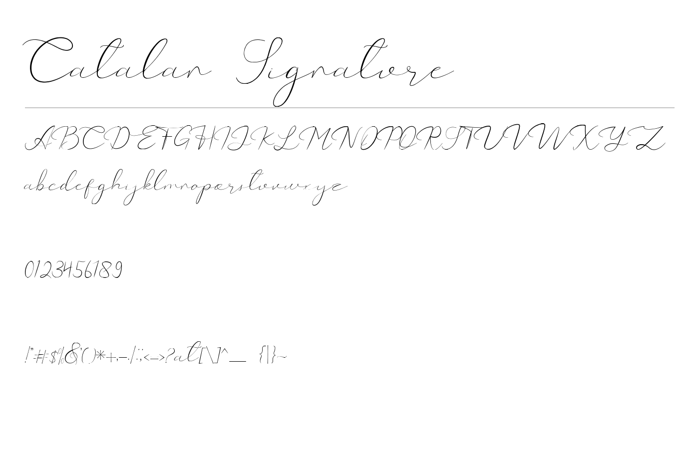 Catalan Signature Font preview