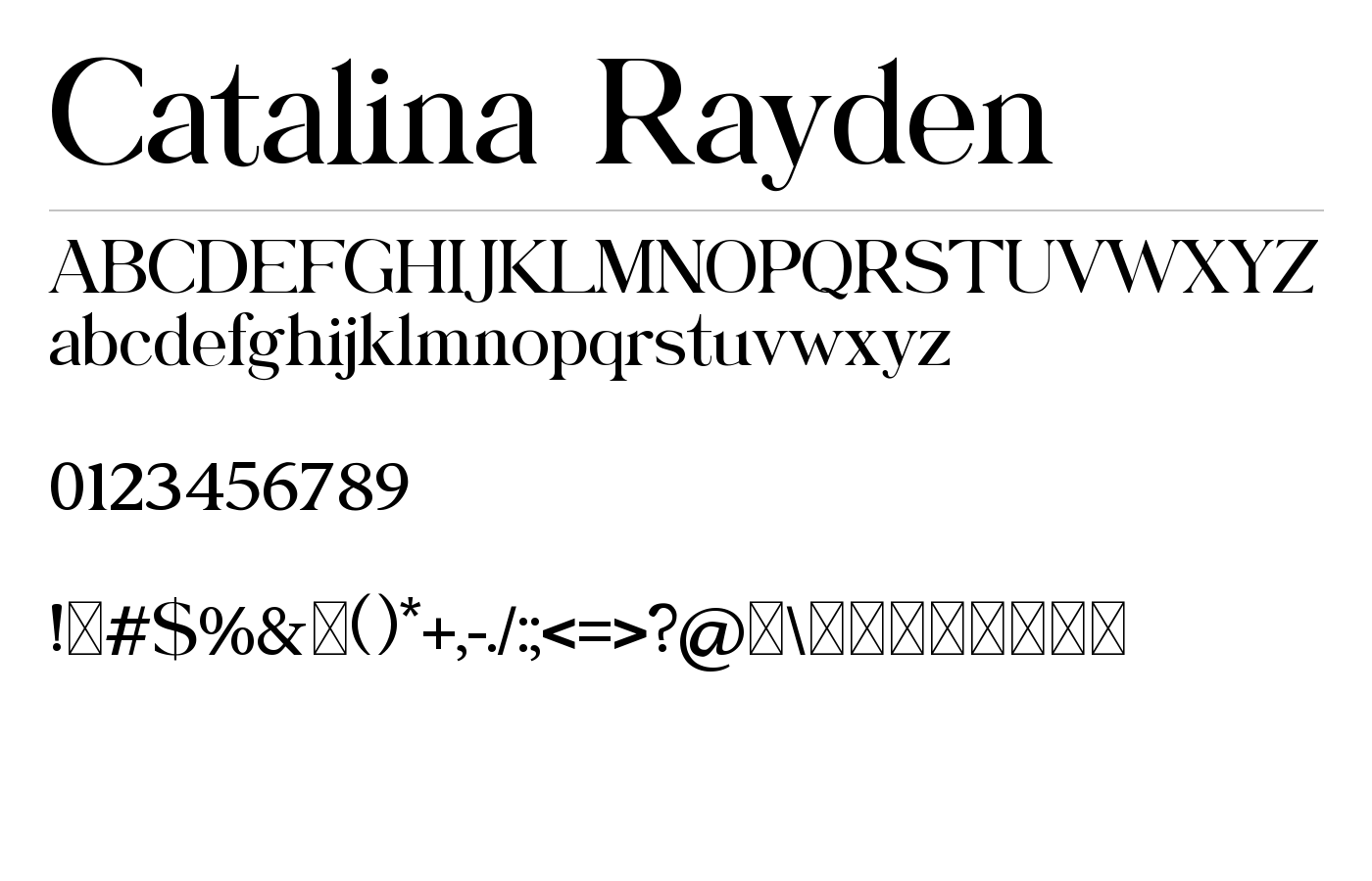 Catalina Rayden Font preview