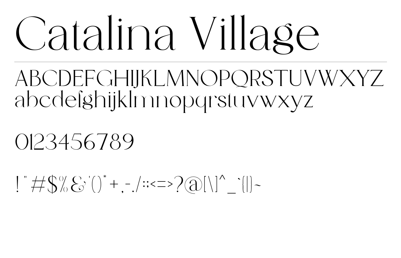 Catalina Village Font preview