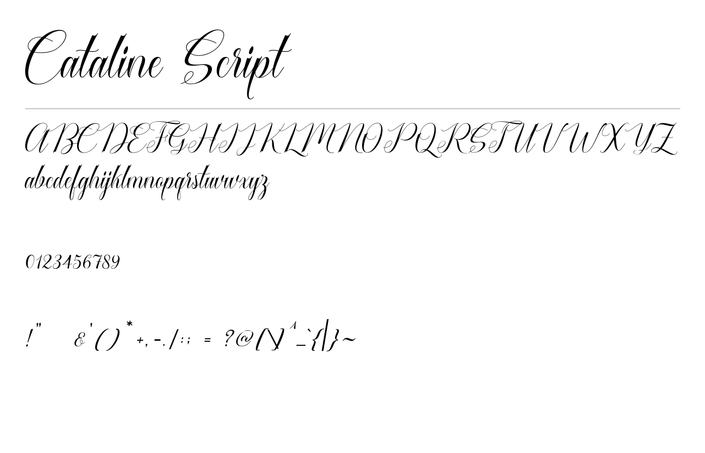 Cataline Script Font preview