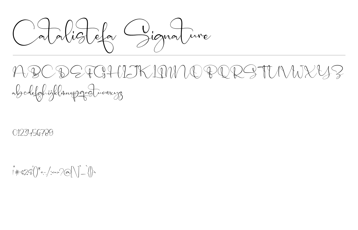Catalistefa Signature Font preview