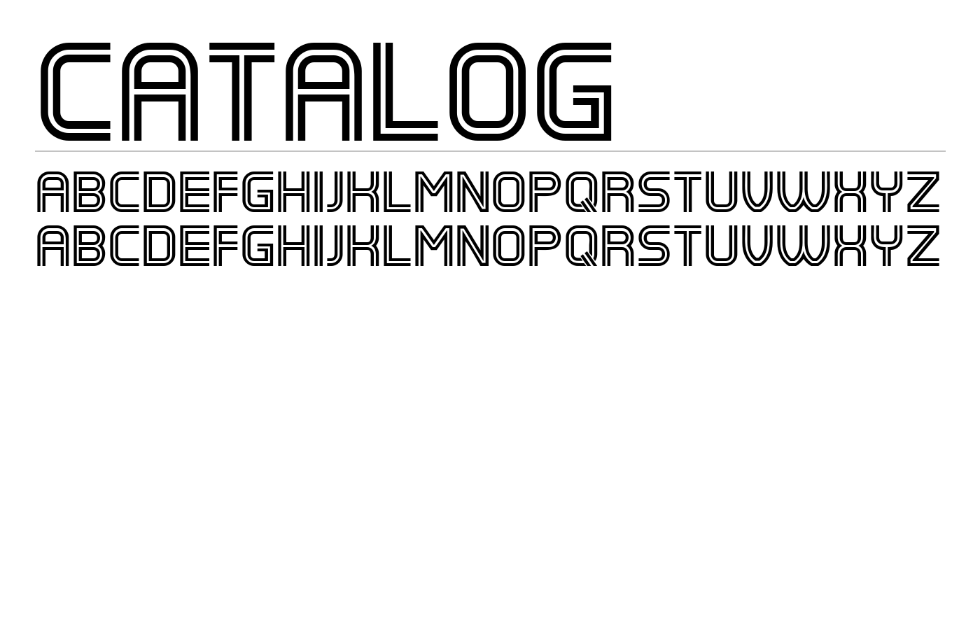 Catalog Font preview