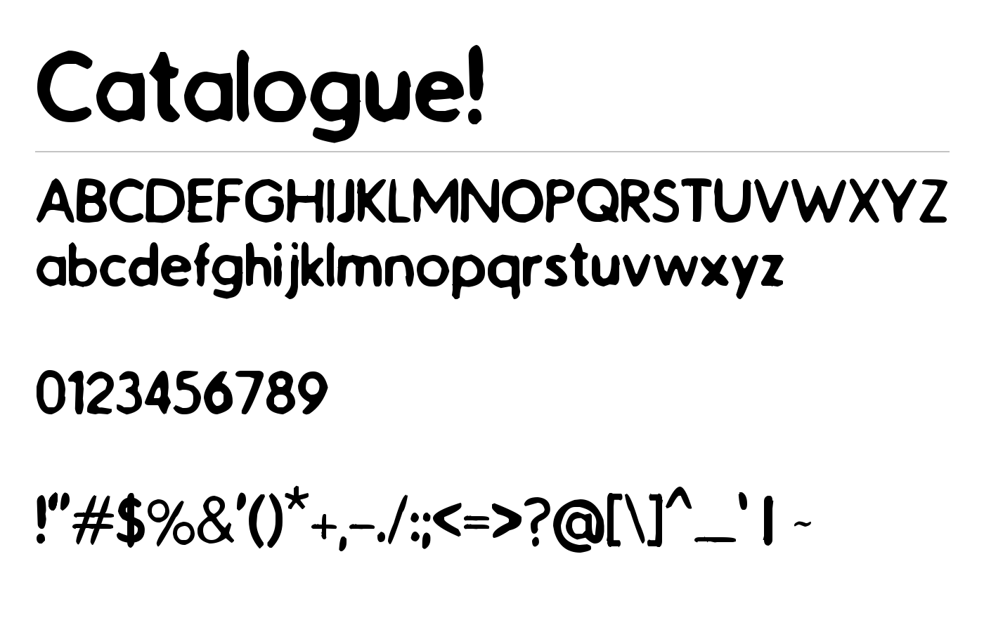 Catalogue Font preview