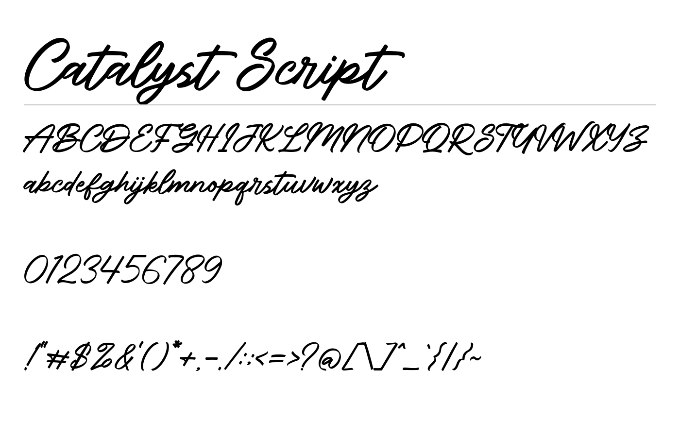 Catalyst Script Font preview