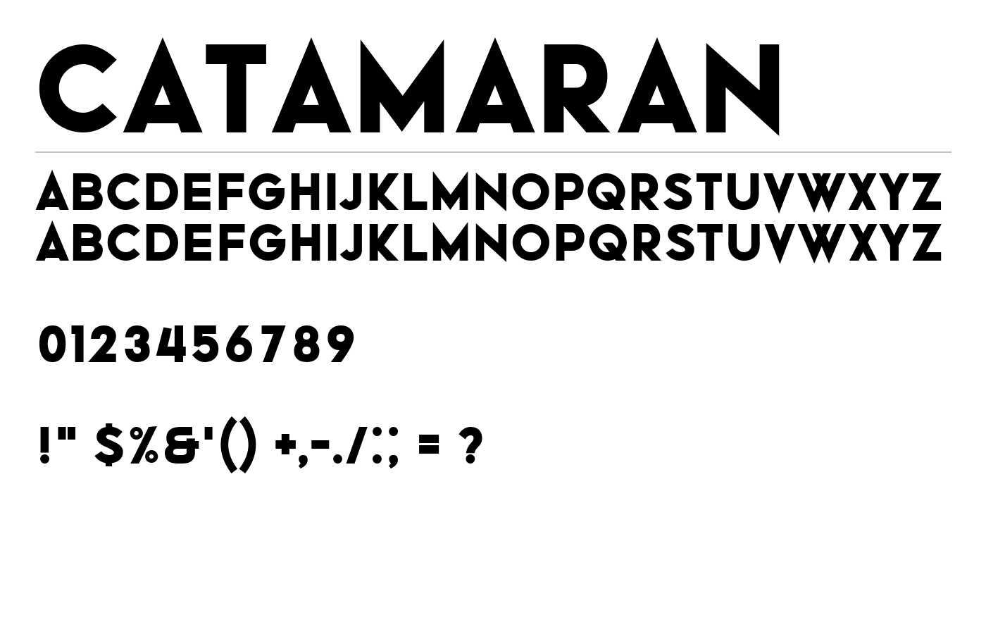 Catamaran Font preview