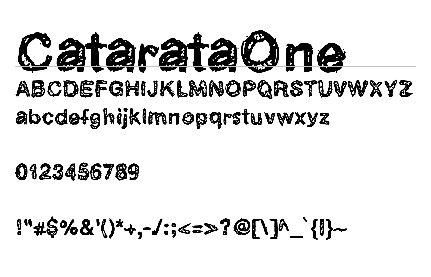CatarataOne Font preview