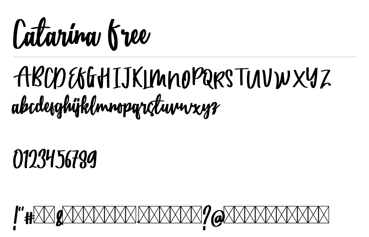 Catarina Free Font preview