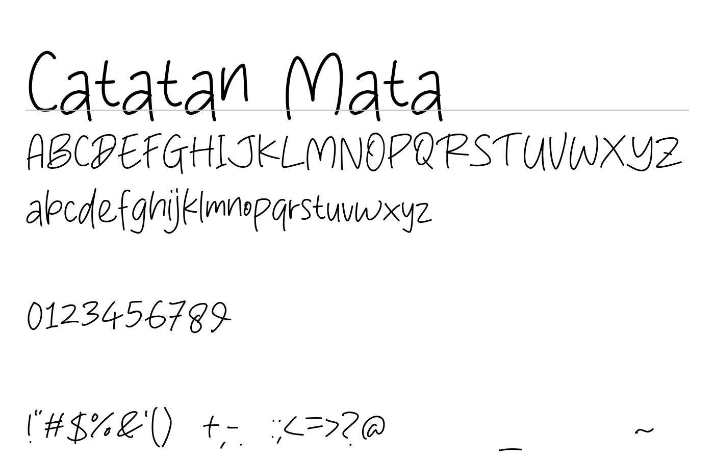 Catatan Mata Font preview