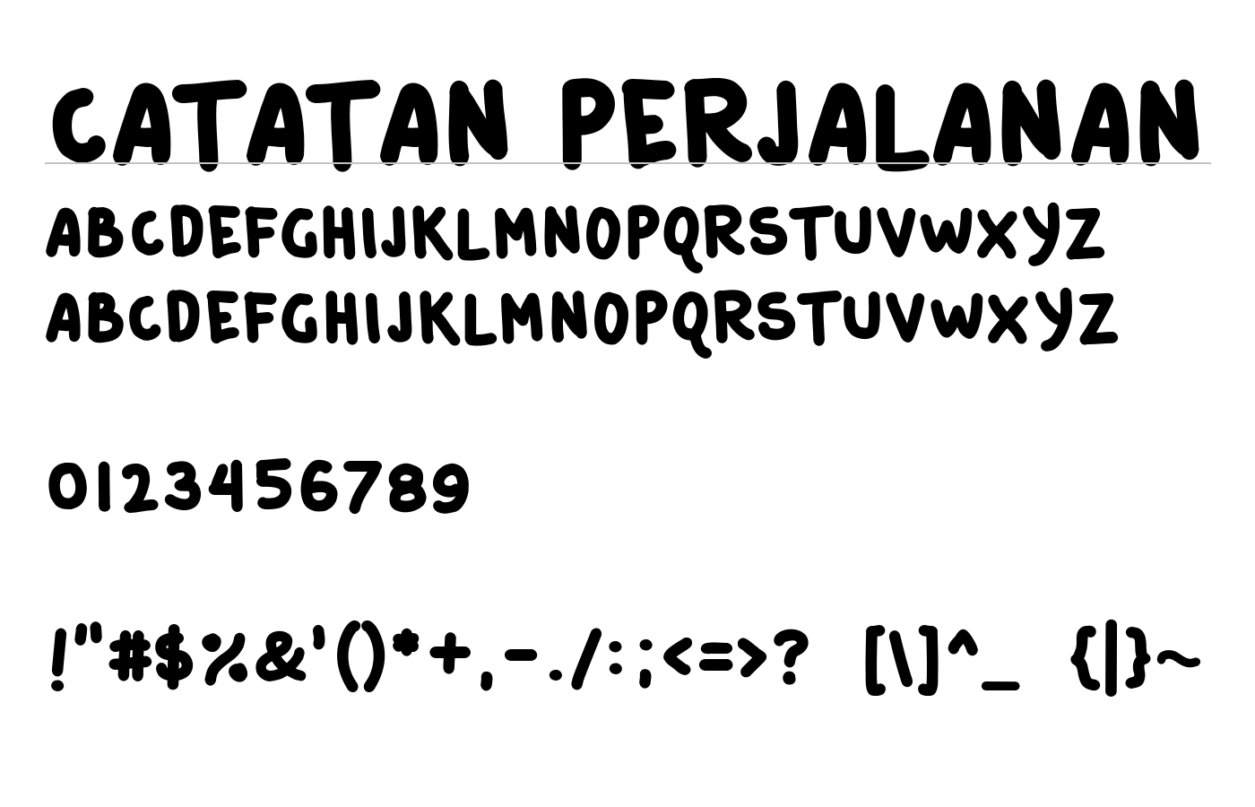 Catatan Perjalanan Font preview