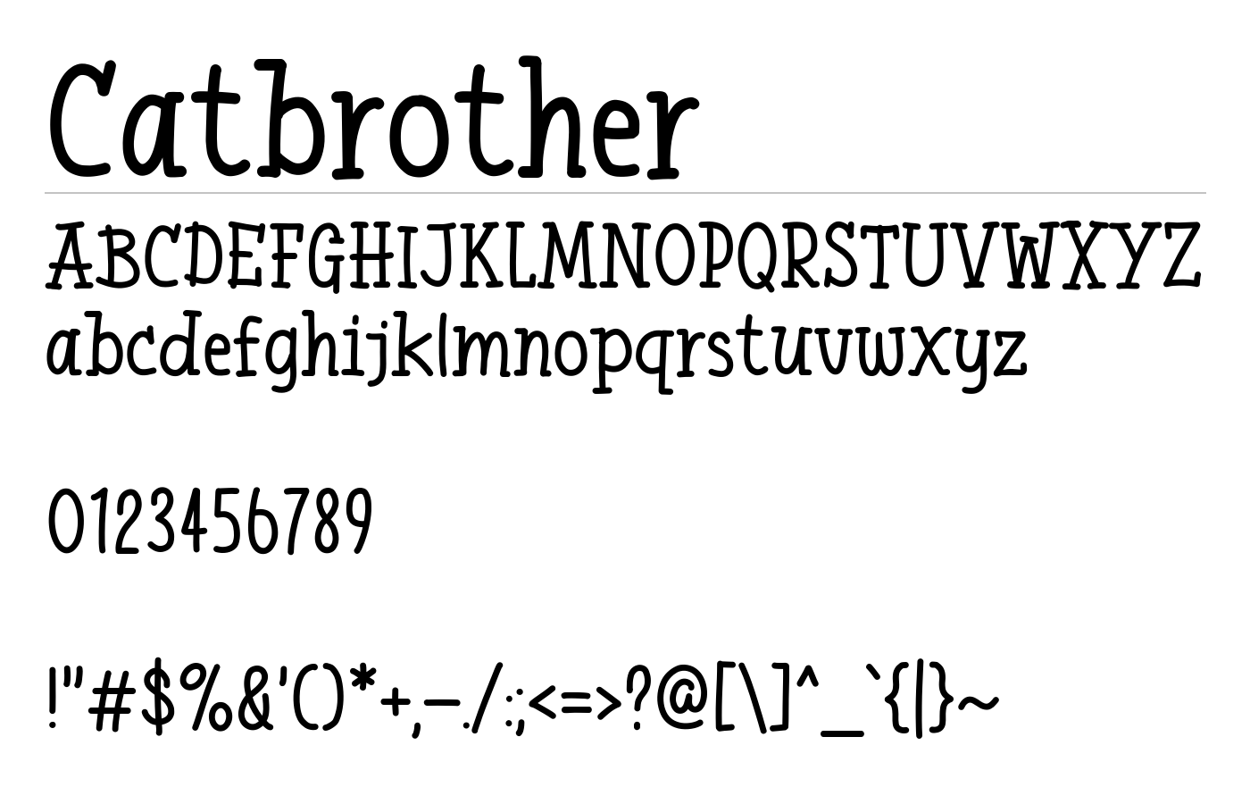 Catbrother Font preview