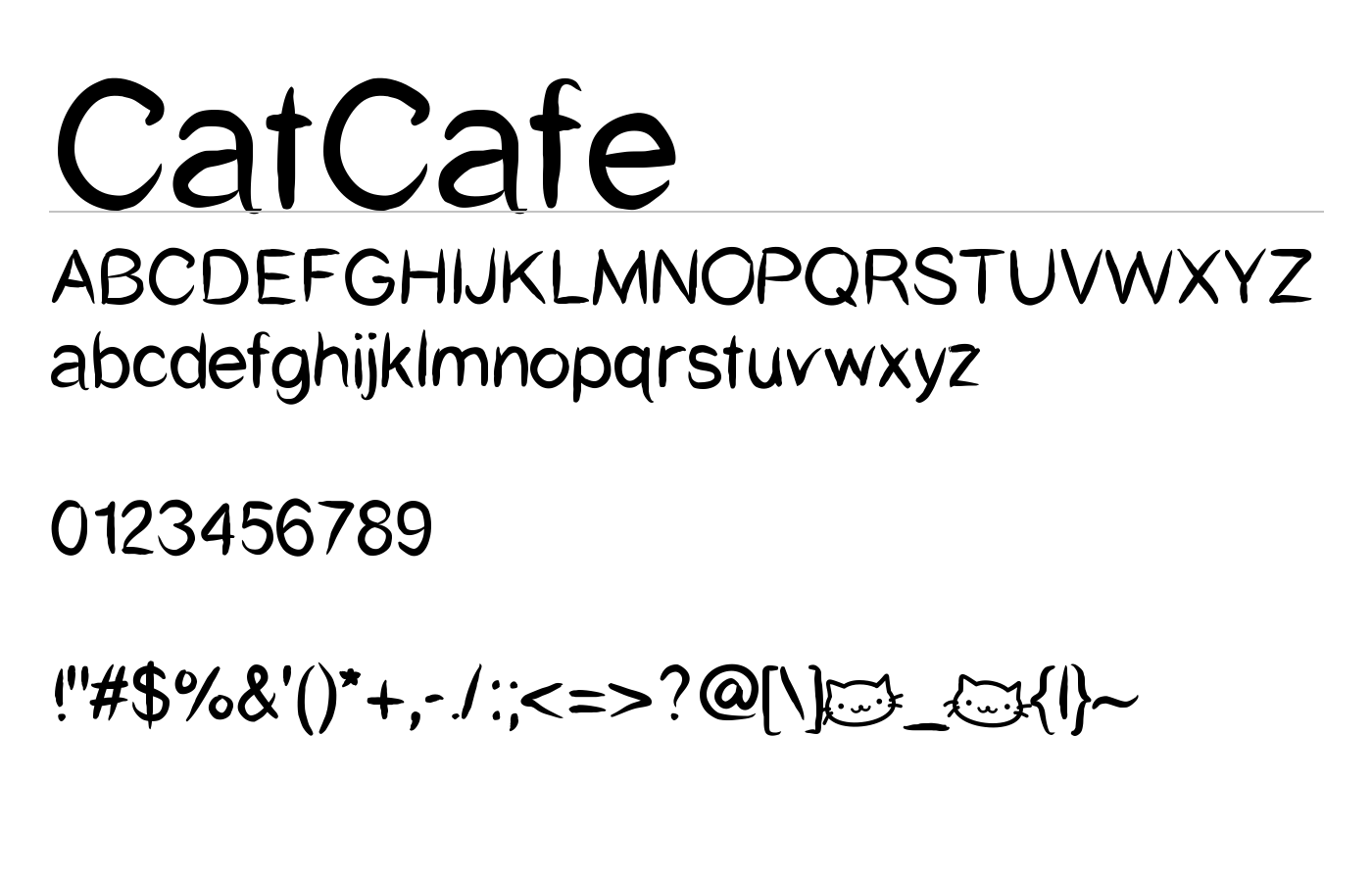 CatCafe Font preview