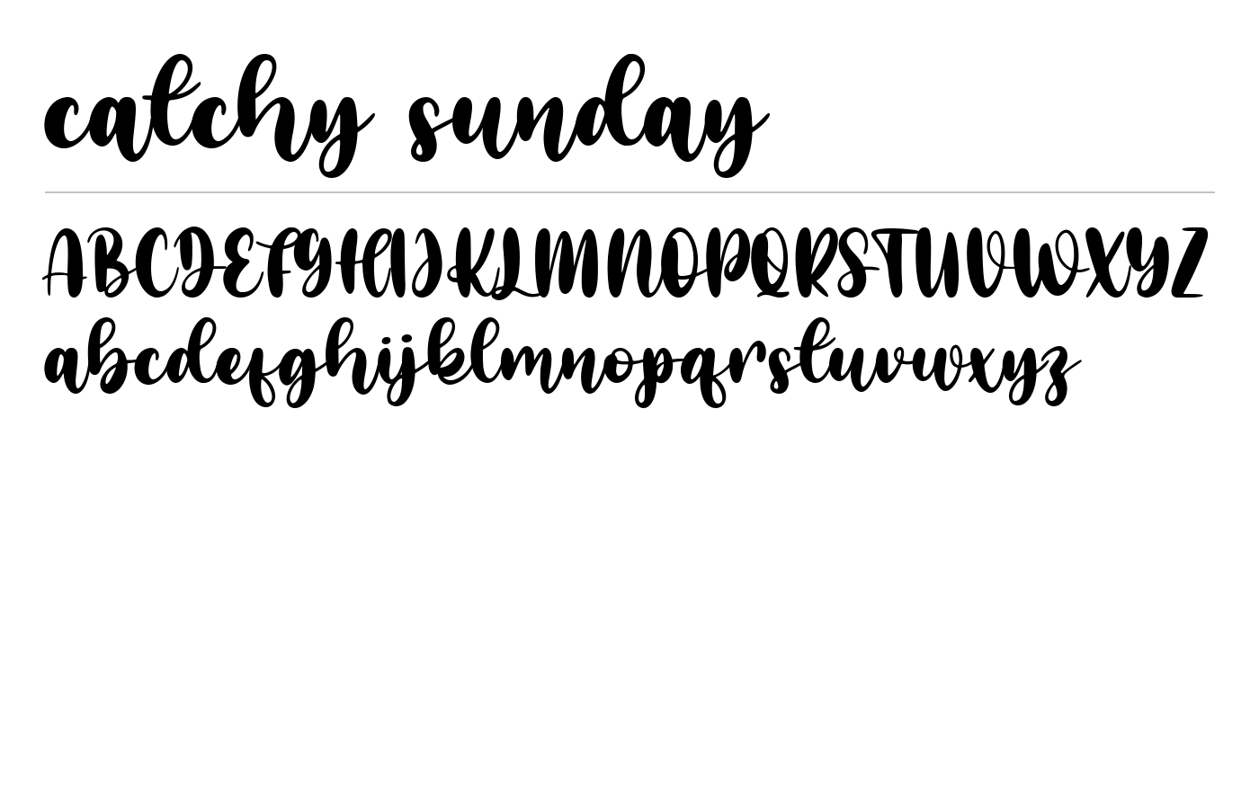 catchy sunday Font preview