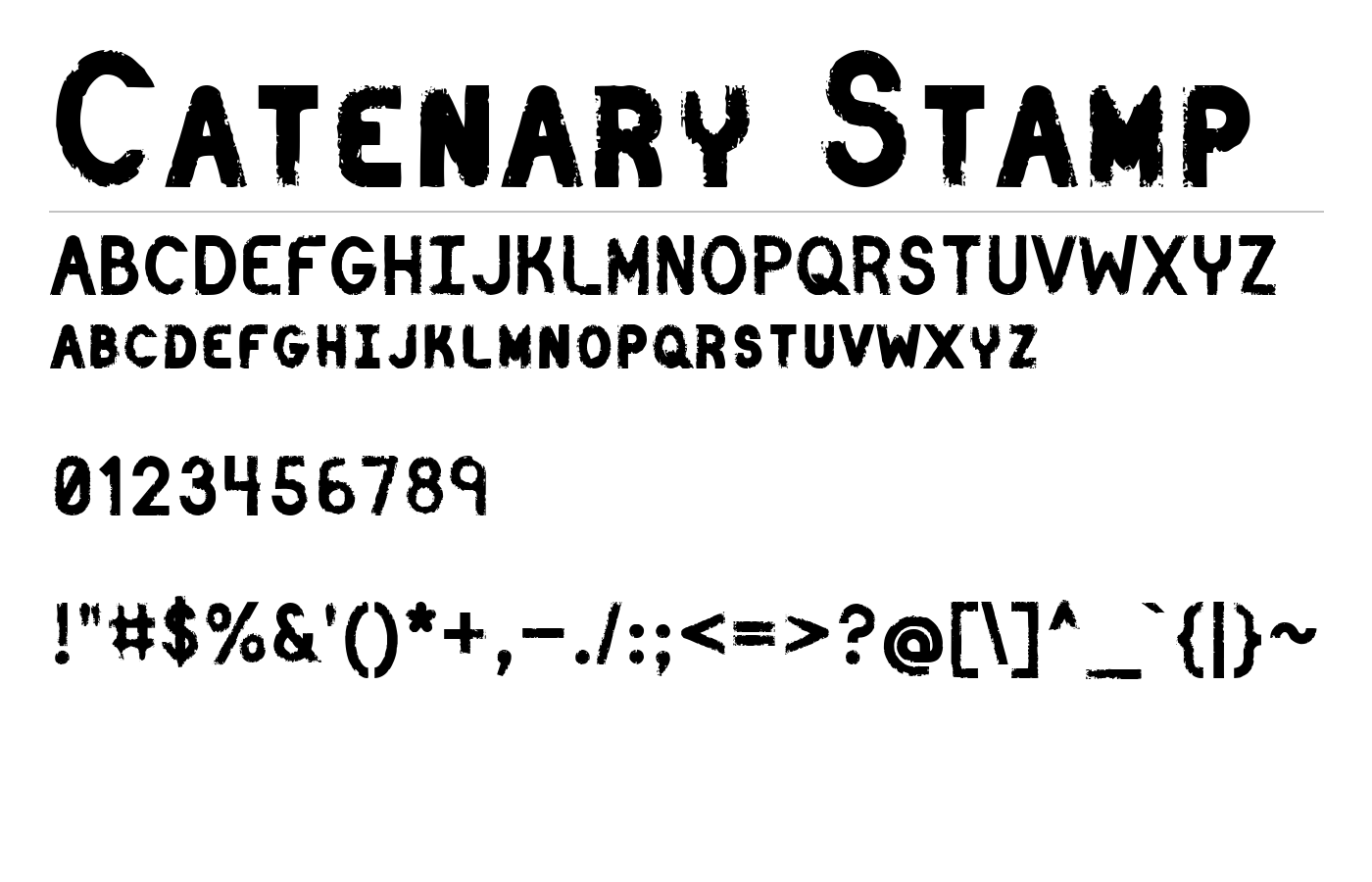 Catenary Stamp Font preview