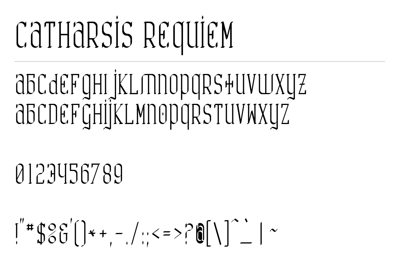 Catharsis Requiem Font preview