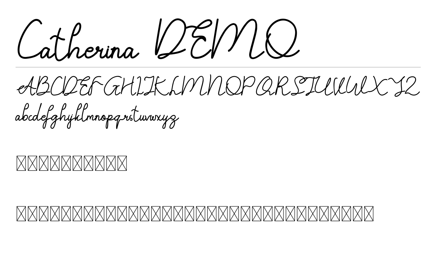 Catherina DEMO Font preview