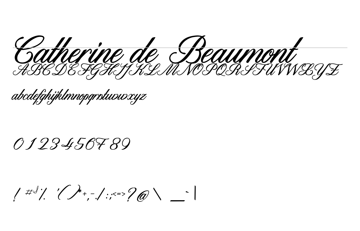 Catherine de Beaumont Font preview