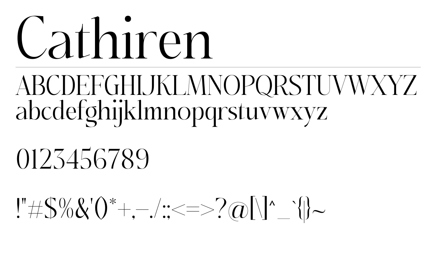 Cathiren Font preview