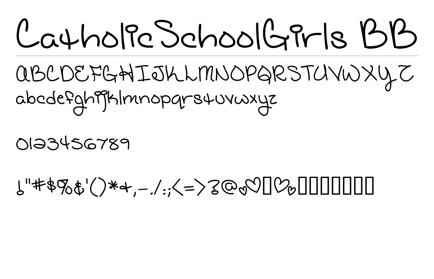 CatholicSchoolGirls BB Font preview