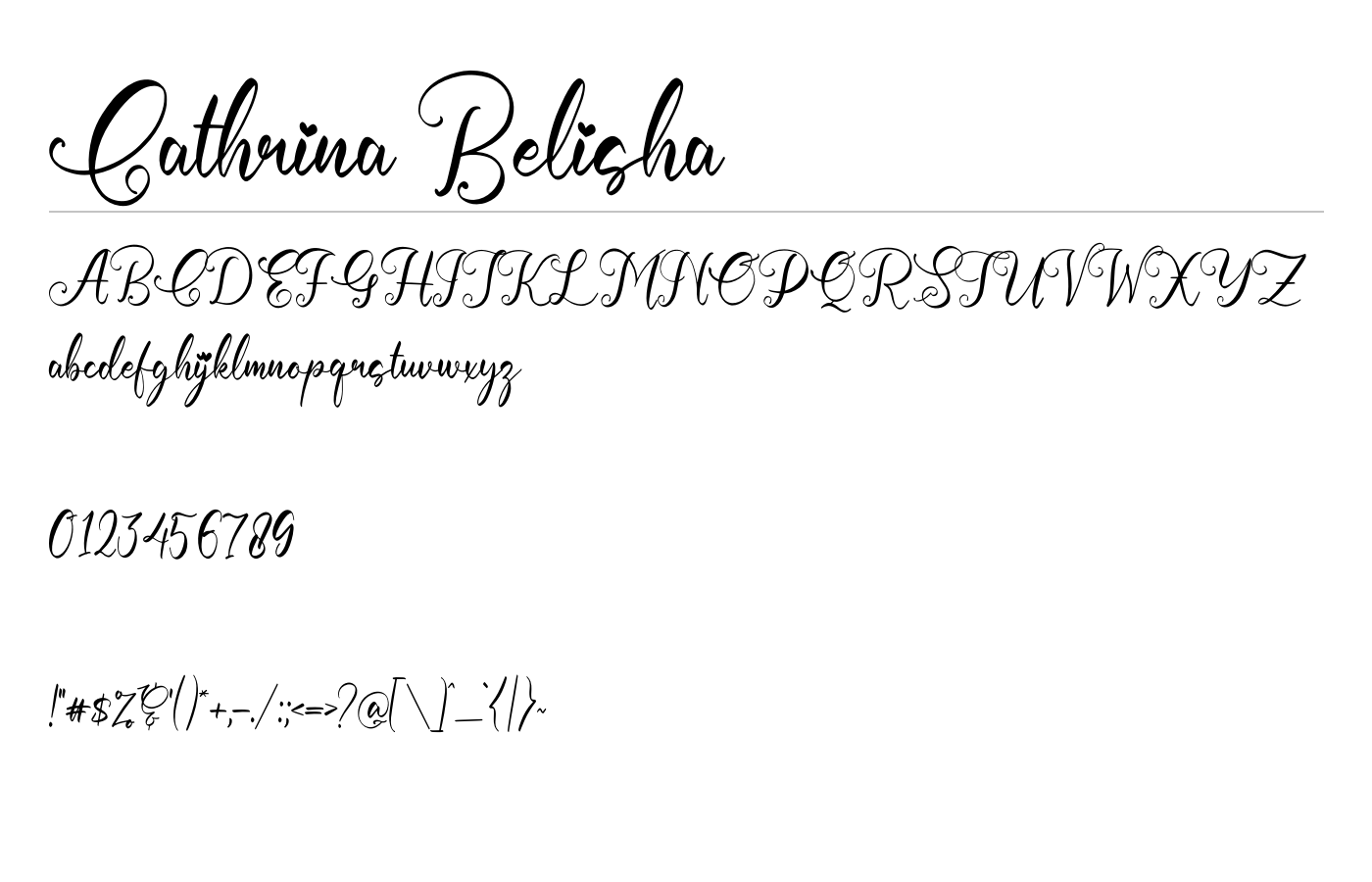 Cathrina Belisha Font preview