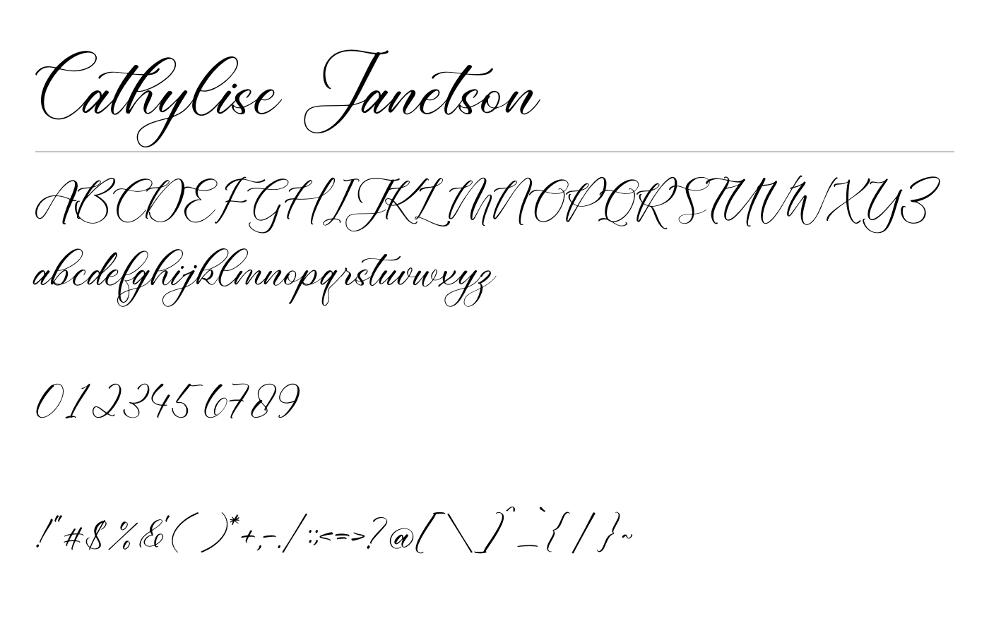 Cathylise Janetson Font preview