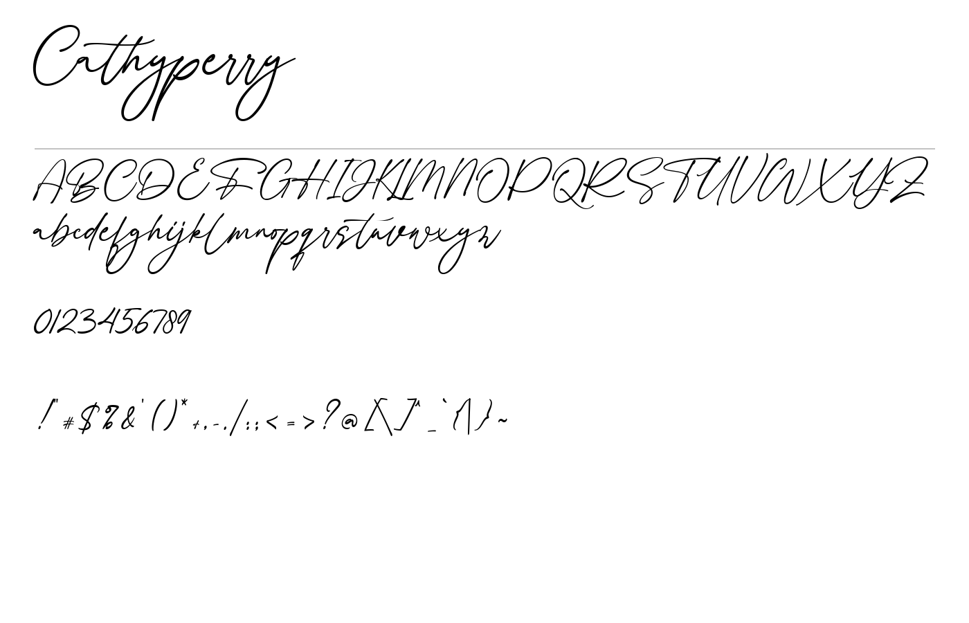 Cathyperry Font preview