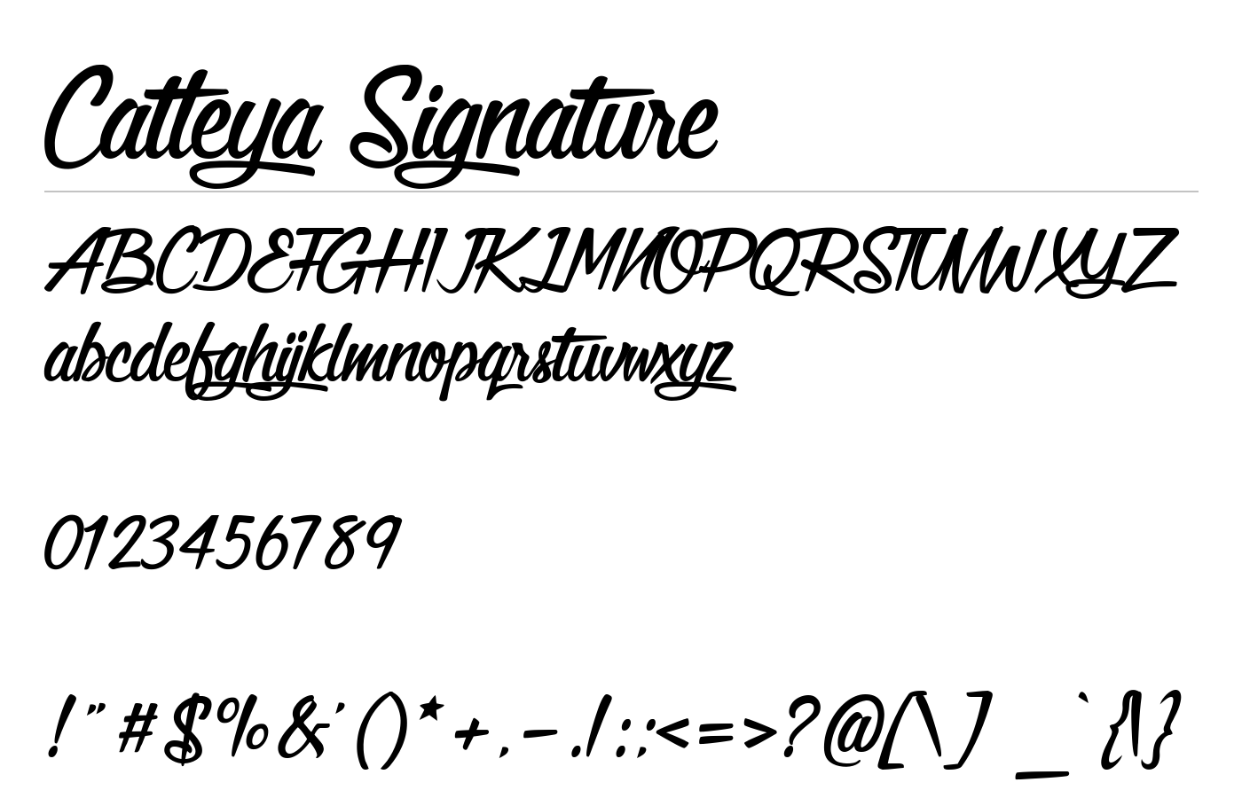 Catleya Signature Font preview
