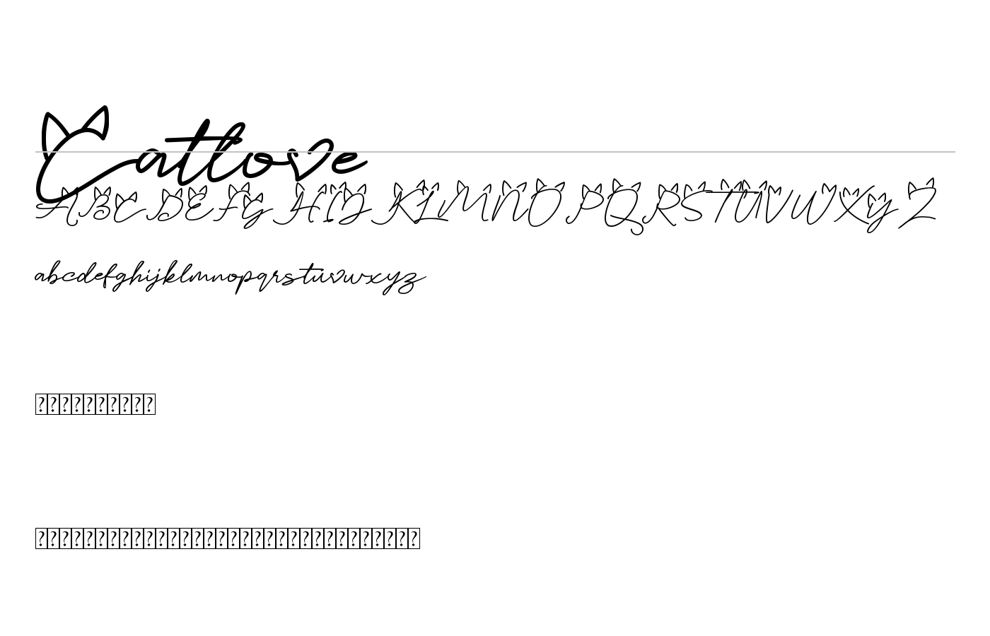 Catlove Font preview