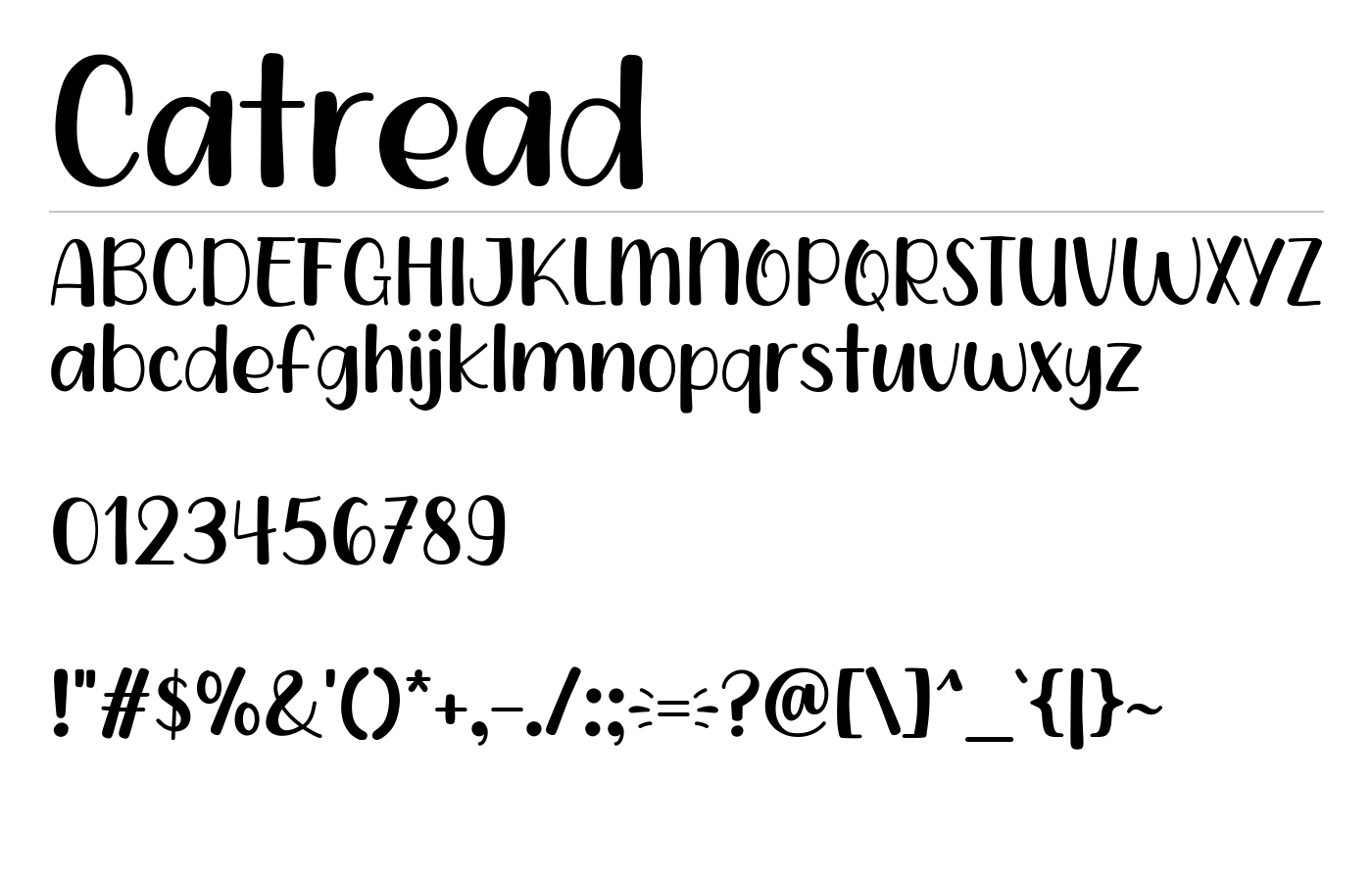 Catread Font preview