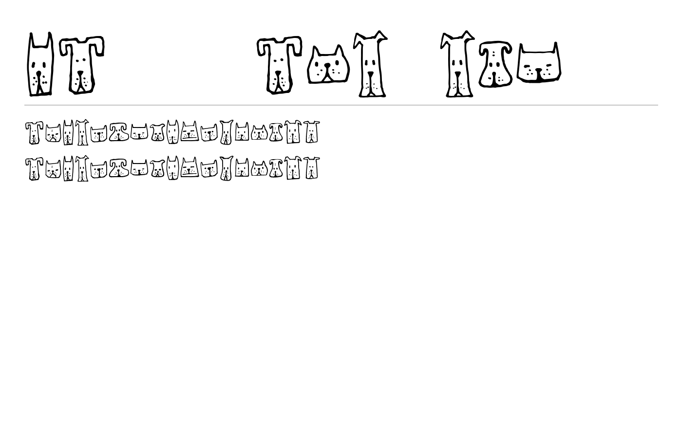 Cats and Dogs Font preview