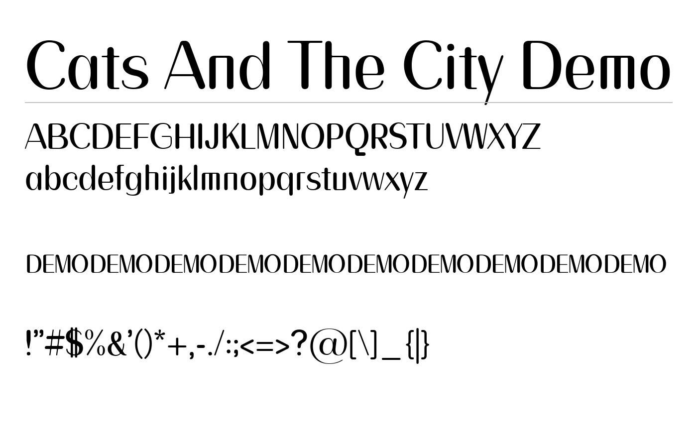 Cats And The City Demo Font preview