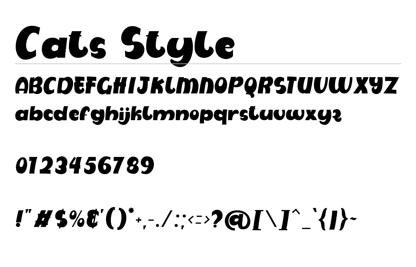 Cats Style Font preview