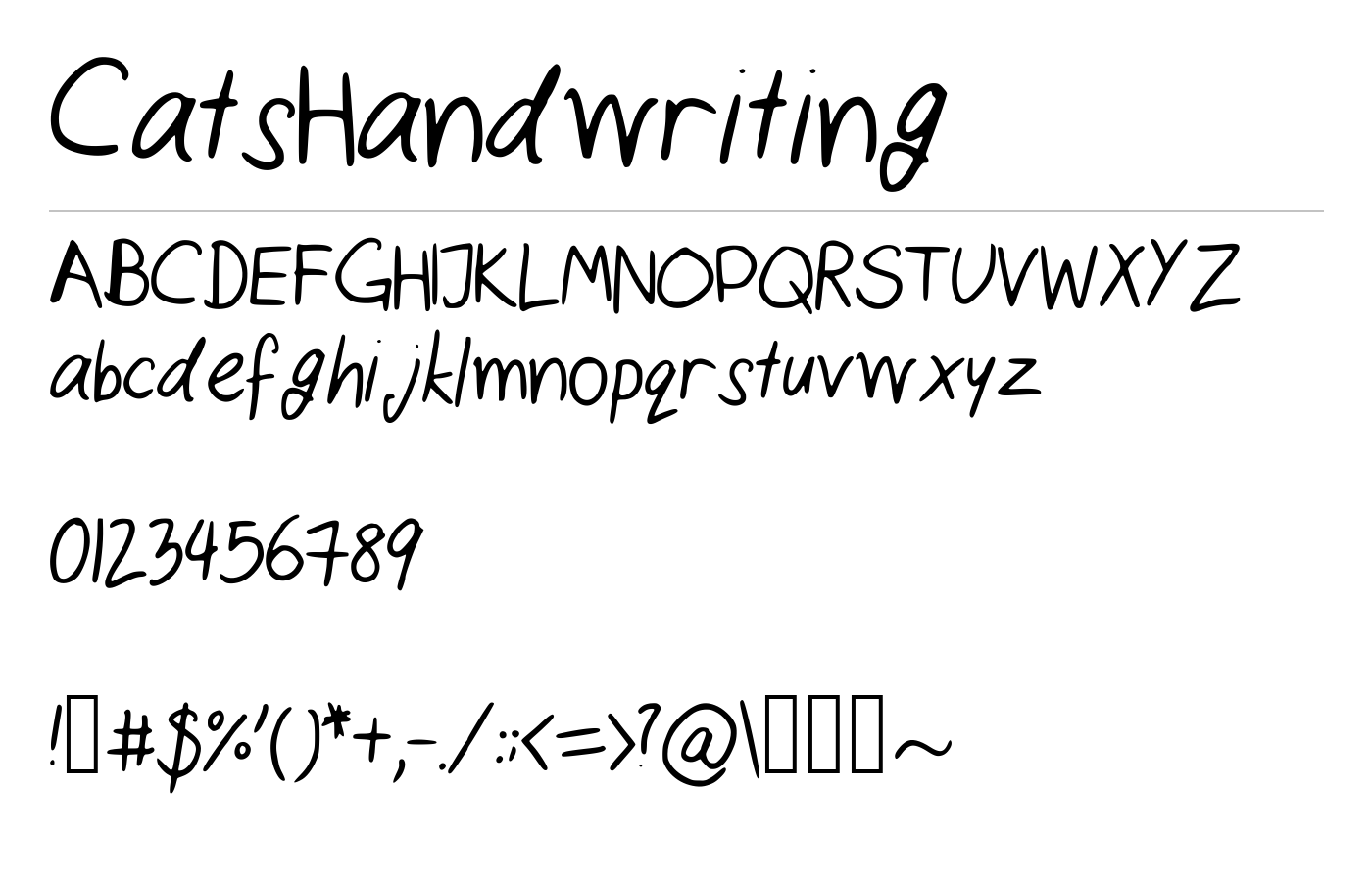 CatsHandwriting Font preview