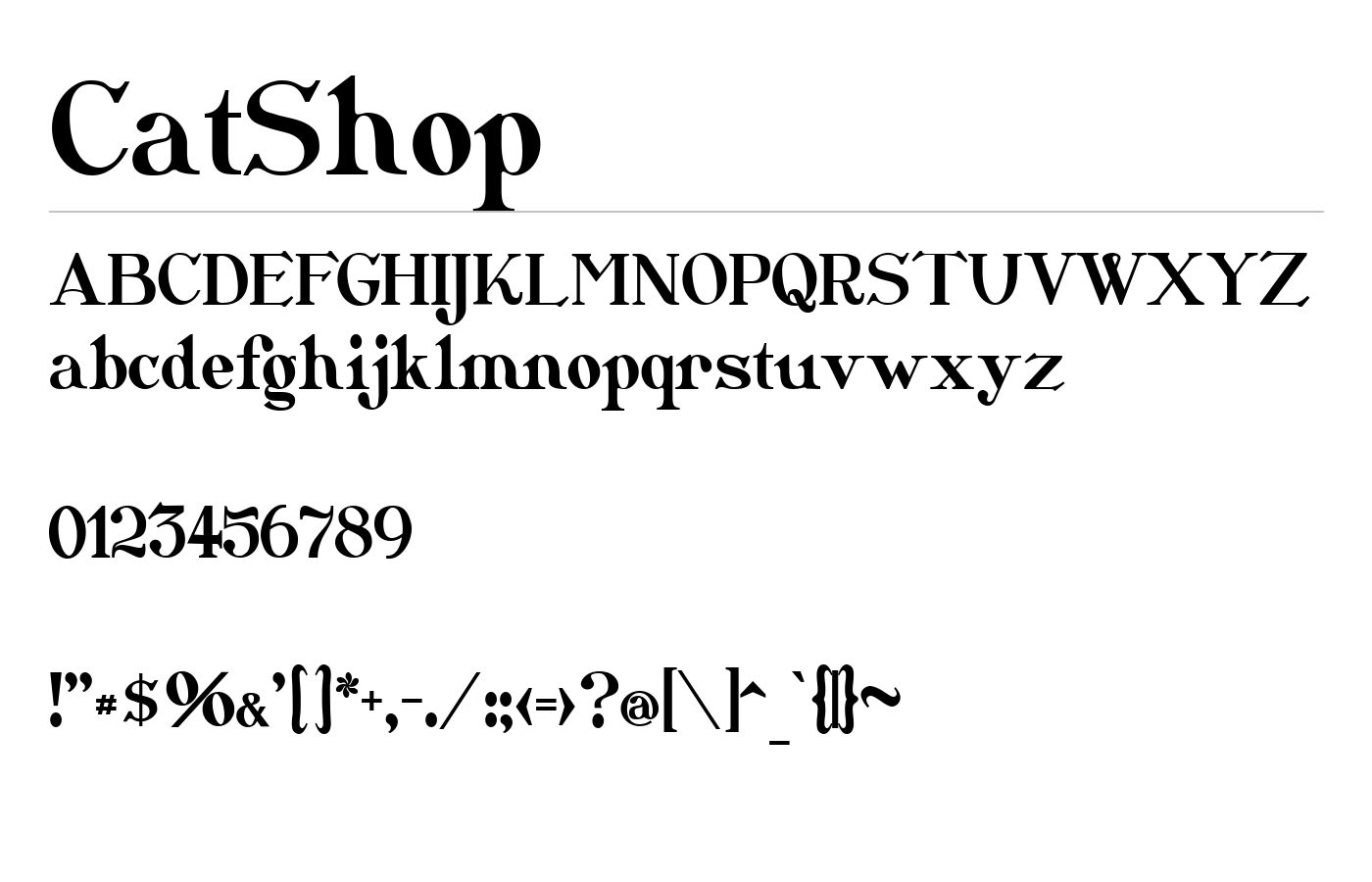 CatShop Font preview