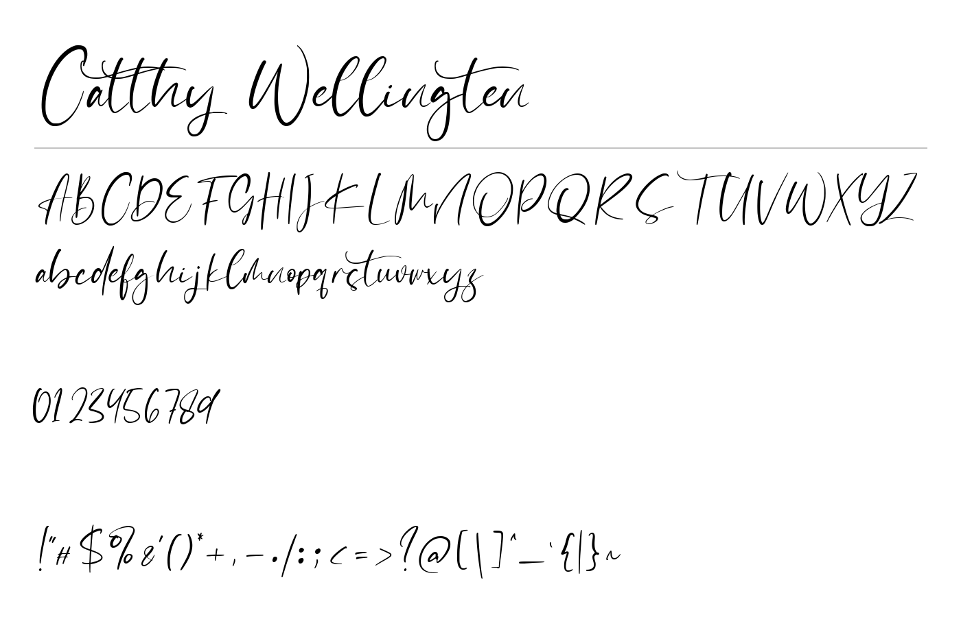 Catthy Wellingten Font preview
