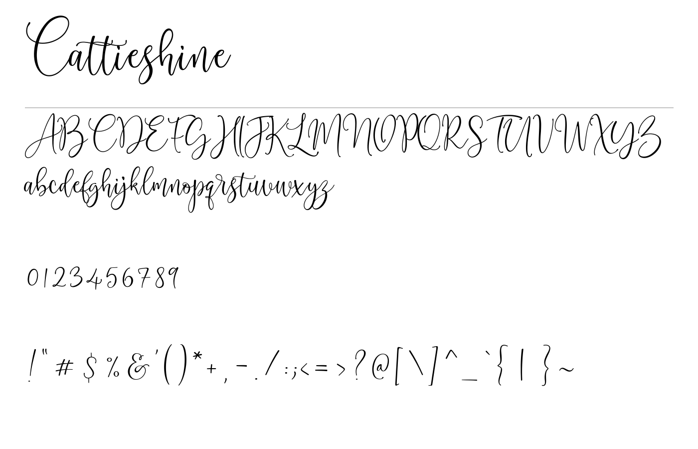 Cattieshine Font preview