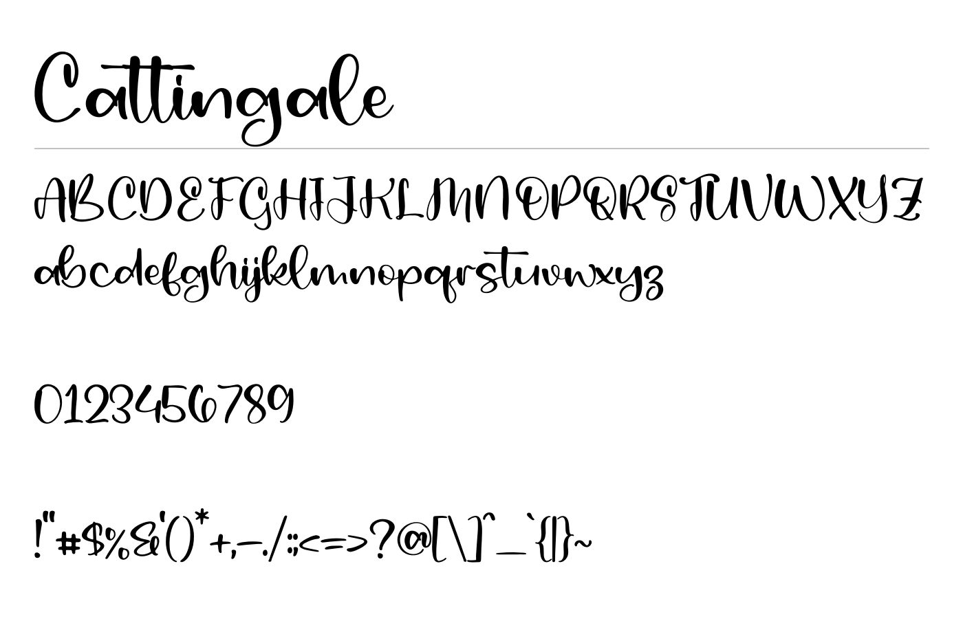 Cattingale Font preview