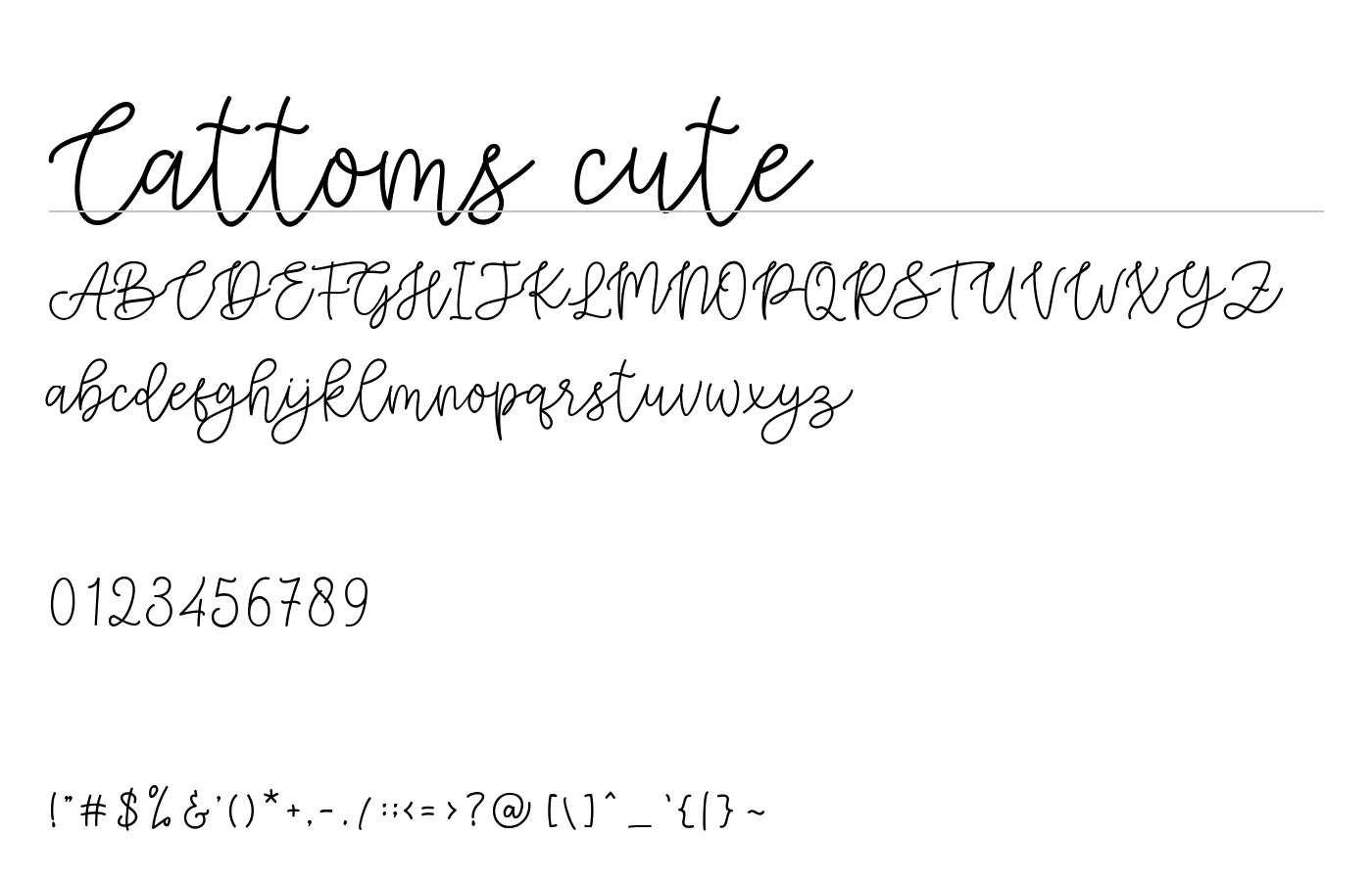 Cattoms Cute Font preview