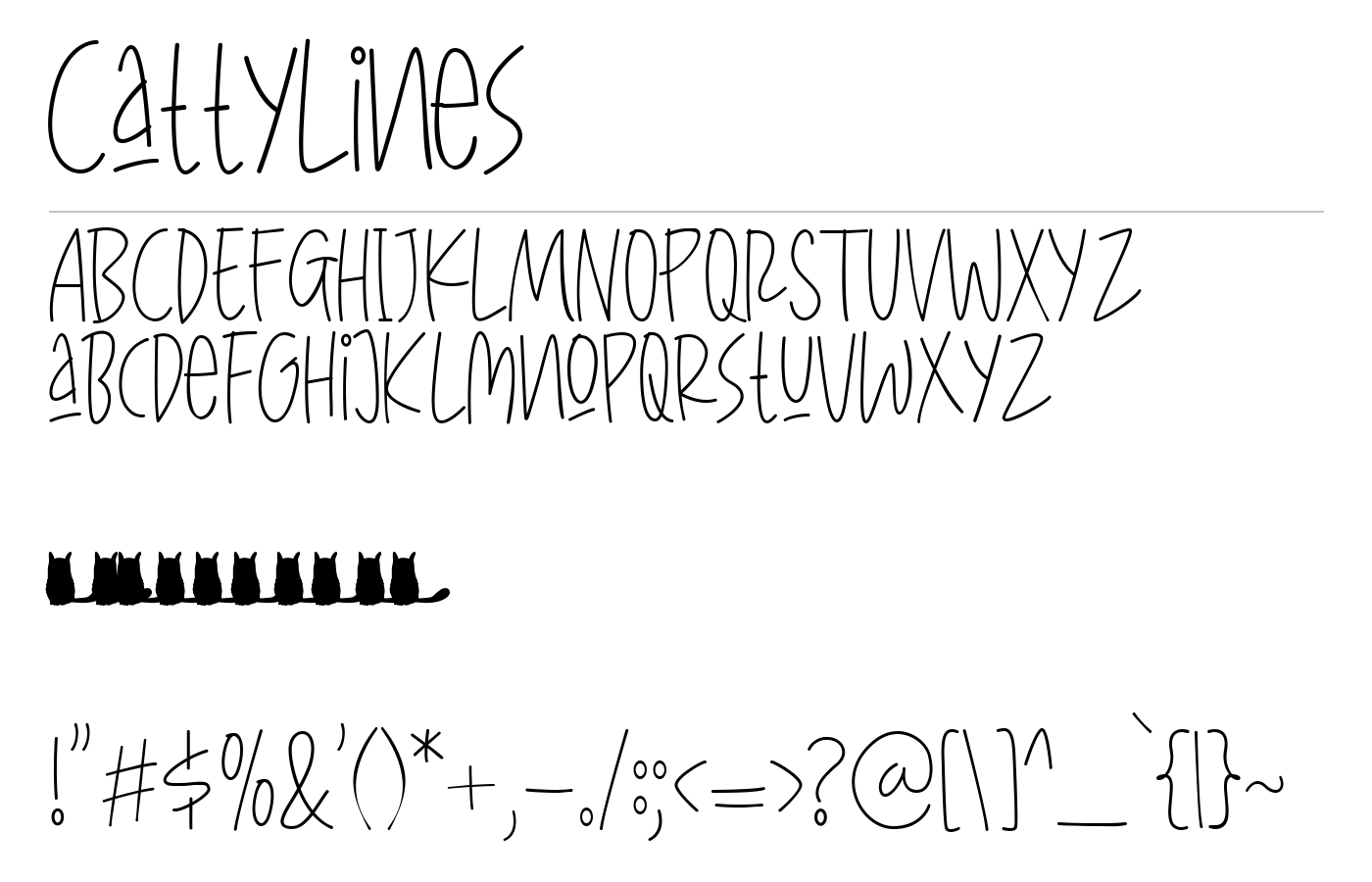 CattyLines Font preview