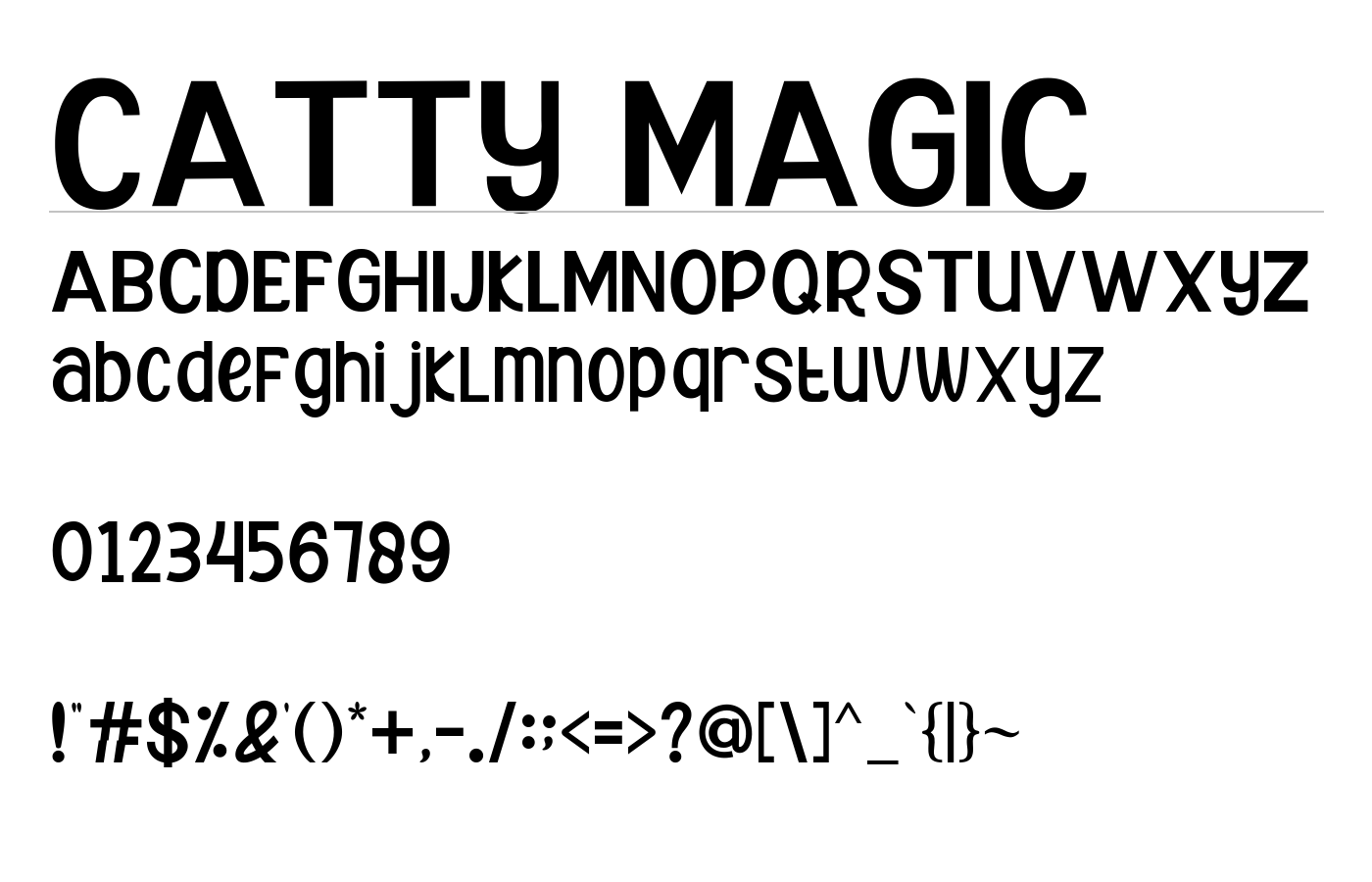 CATTY MAGIC Font preview