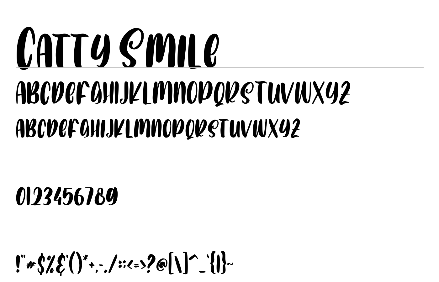 Catty Smile Font preview