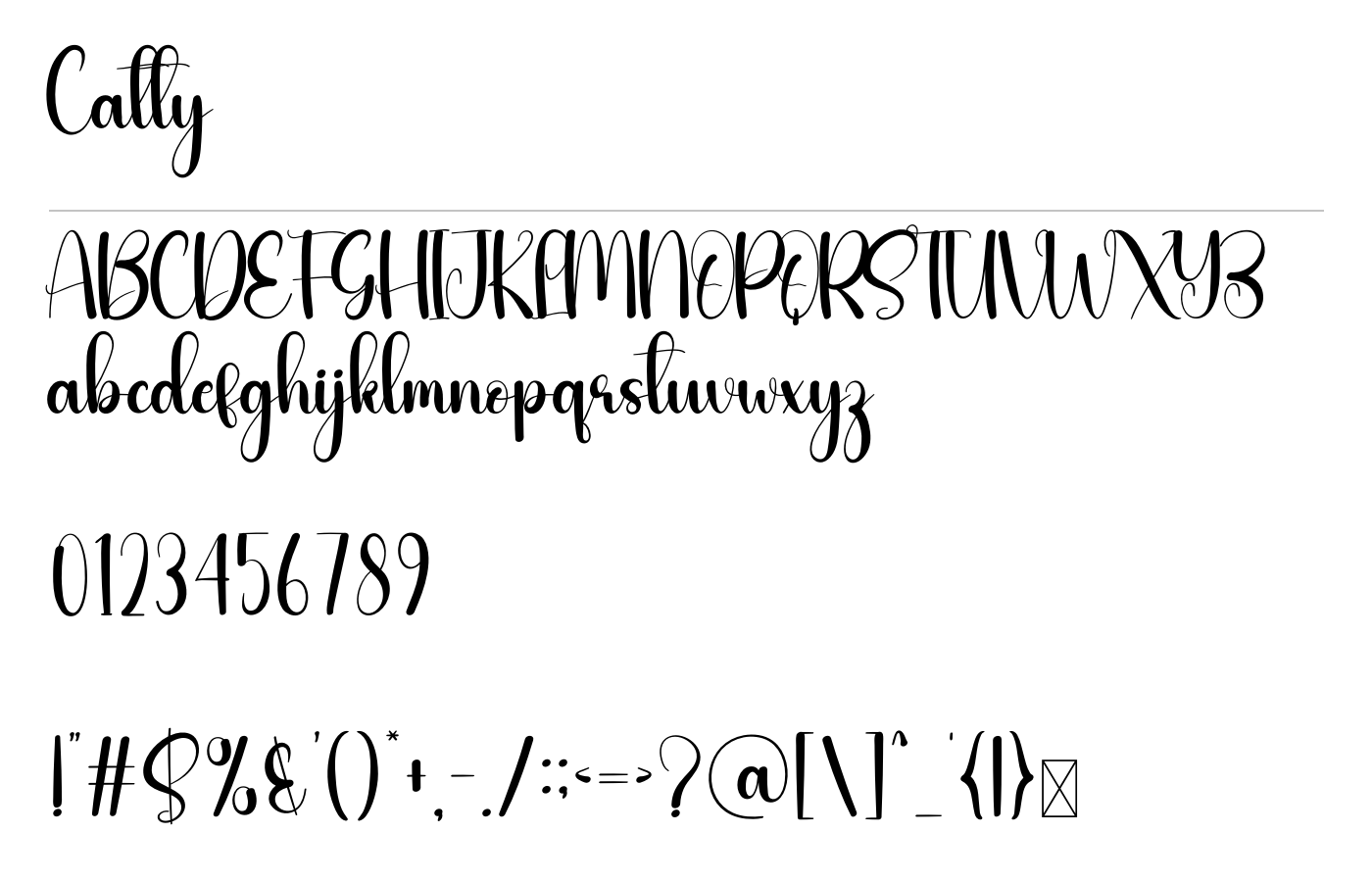 Catty Font preview