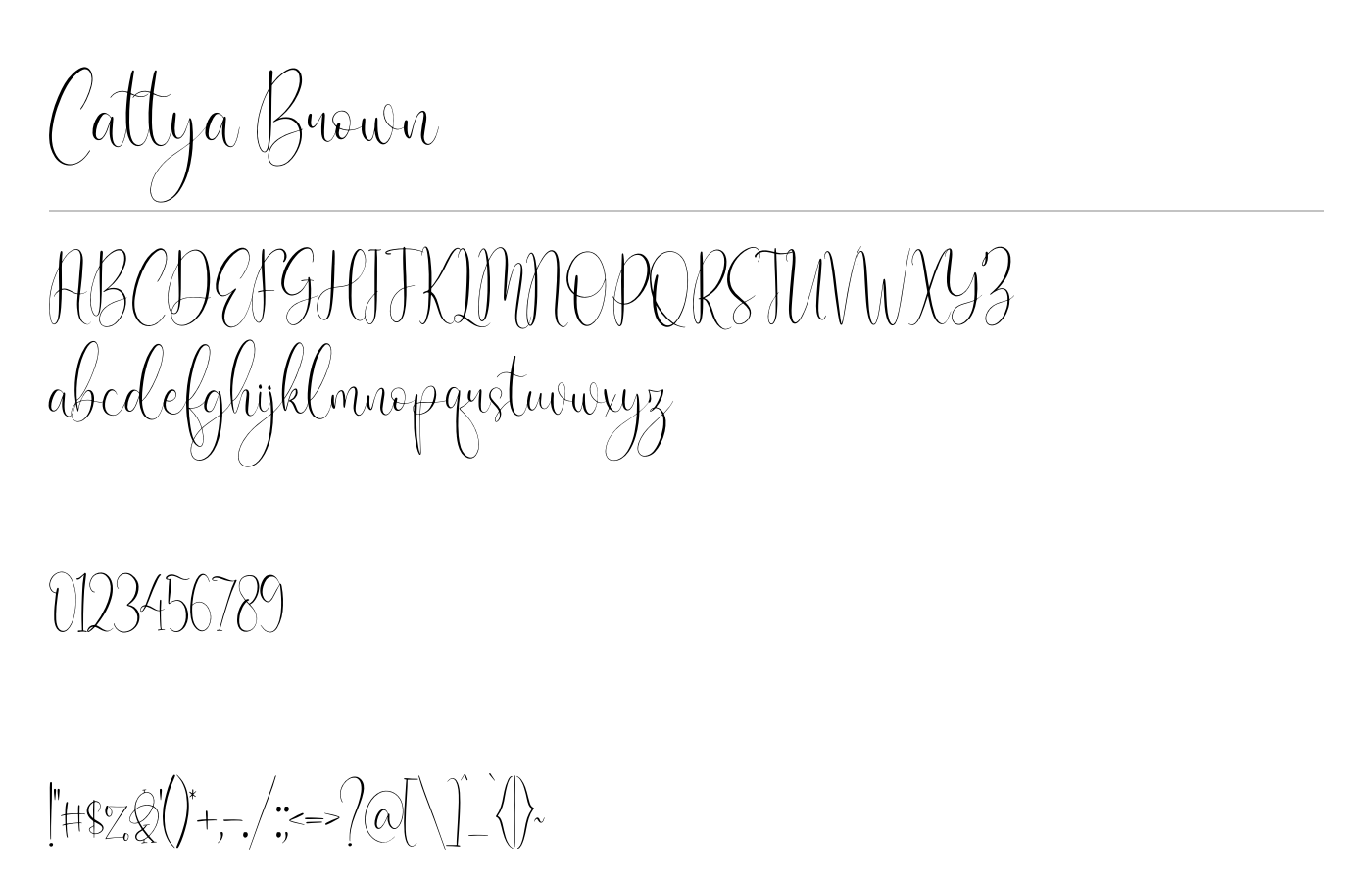 Cattya Brown Font preview