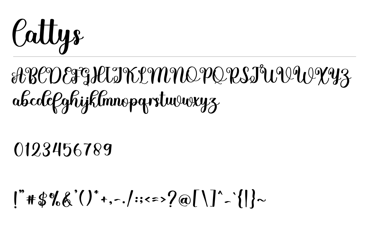 Cattys Font preview