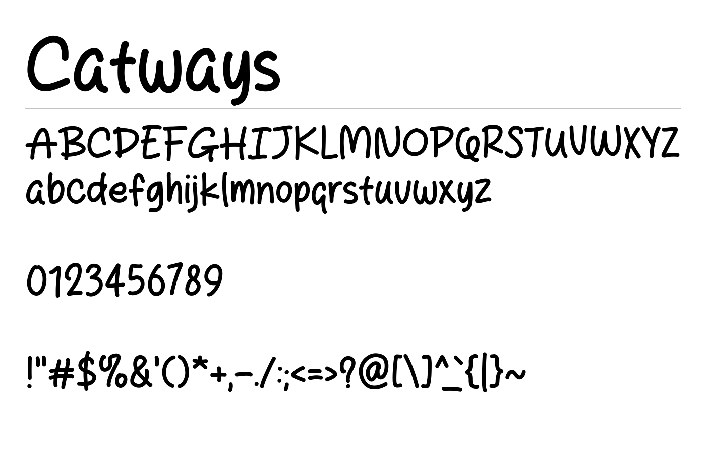 Catways Font preview