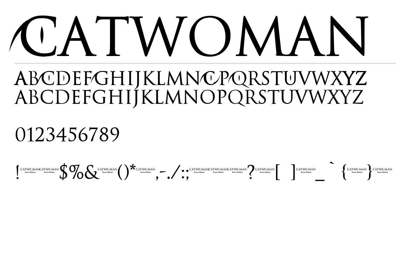Catwoman Font preview