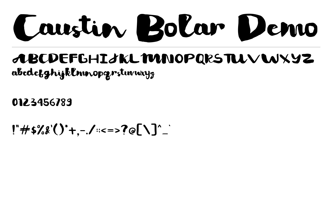 Caustin Bolar Demo Font preview