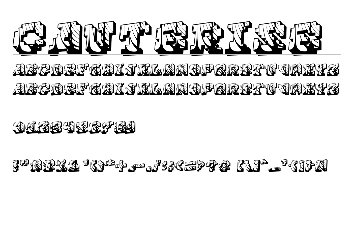 Cauterise Font preview